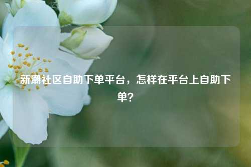 新潮社区自助下单平台，怎样在平台上自助下单？